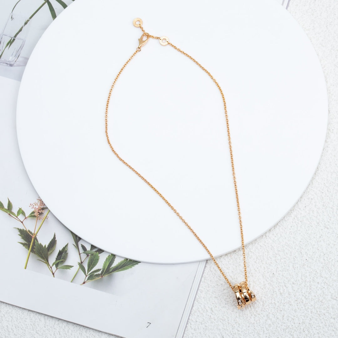 [Perla Lux]SERPENTI PINK GOLD NECKLACE DIAMOND