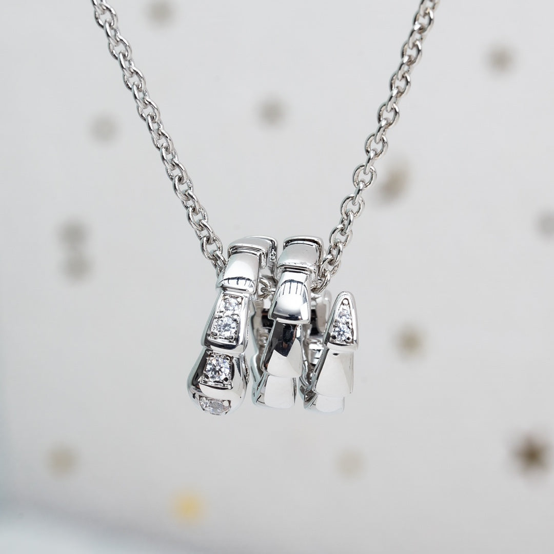 [Perla Lux]SERPENTI SILVER NECKLACE DIAMOND