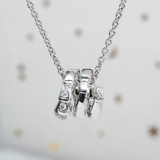 [Perla Lux]SERPENTI SILVER NECKLACE DIAMOND
