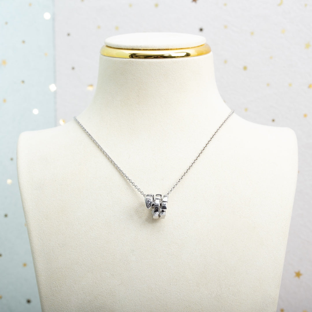 [Perla Lux]SERPENTI SILVER NECKLACE DIAMOND