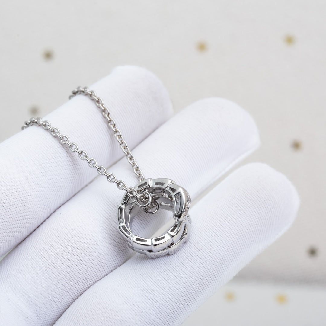 [Perla Lux]SERPENTI SILVER NECKLACE DIAMOND