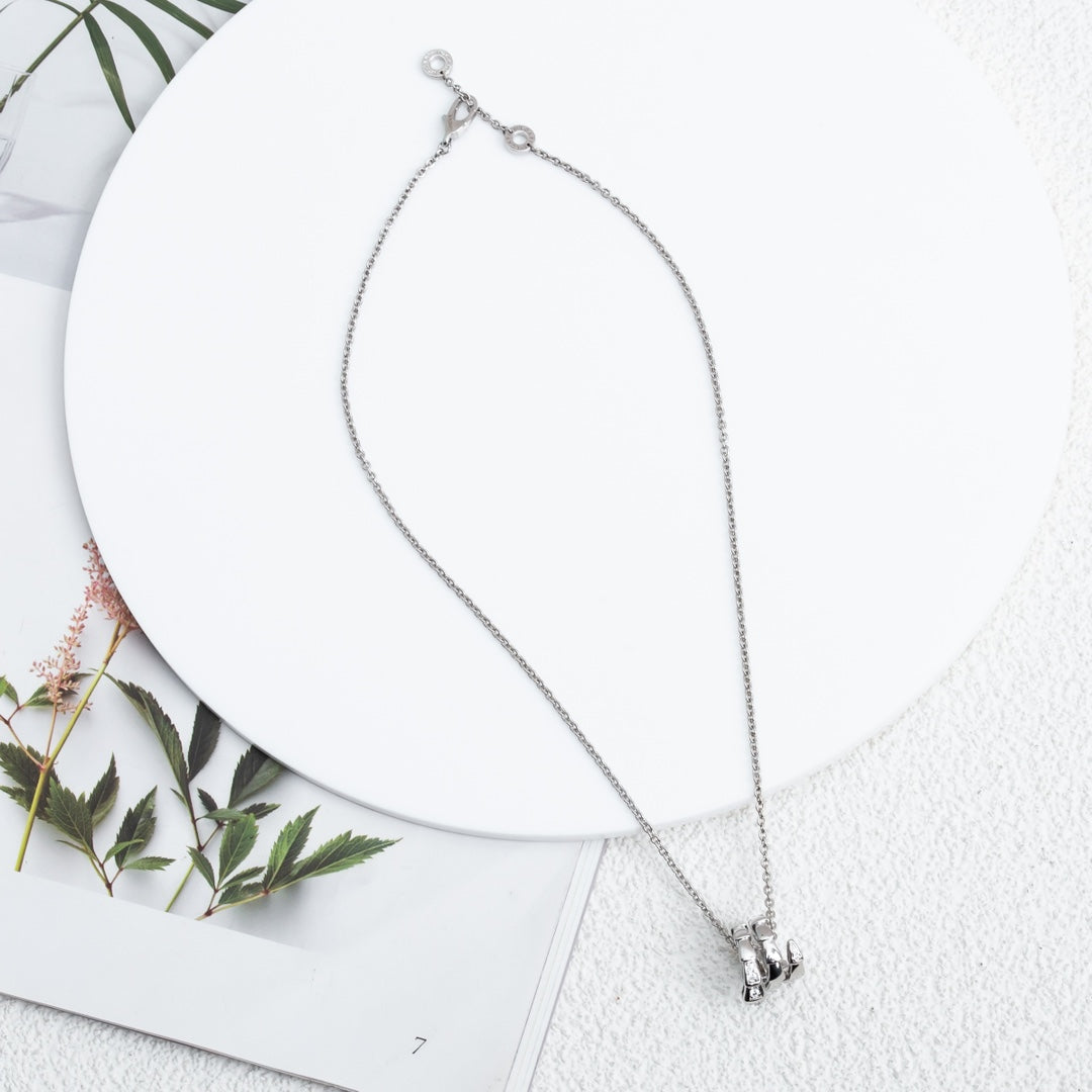 [Perla Lux]SERPENTI SILVER NECKLACE DIAMOND