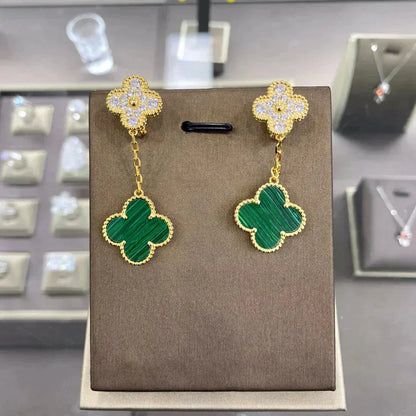 [Perla Lux]CLOVER  2 MOTIFS  DIAMOND  EARRINGS (MULTIPLE CHOICESç´