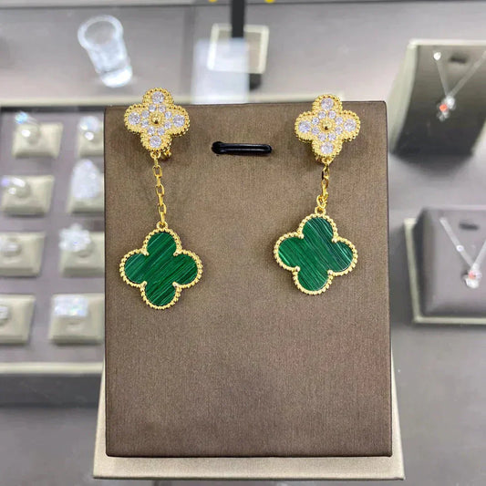 [Perla Lux]CLOVER  2 MOTIFS  DIAMOND  EARRINGS (MULTIPLE CHOICESç´