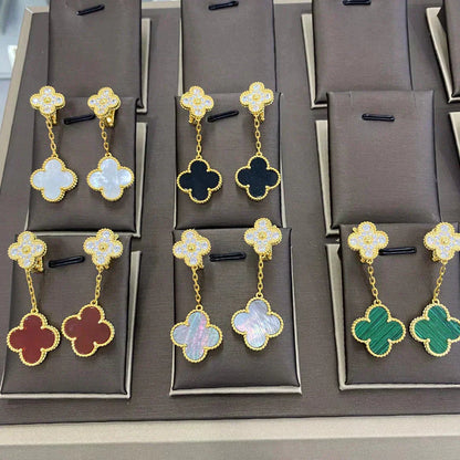 [Perla Lux]CLOVER  2 MOTIFS  DIAMOND  EARRINGS (MULTIPLE CHOICESç´