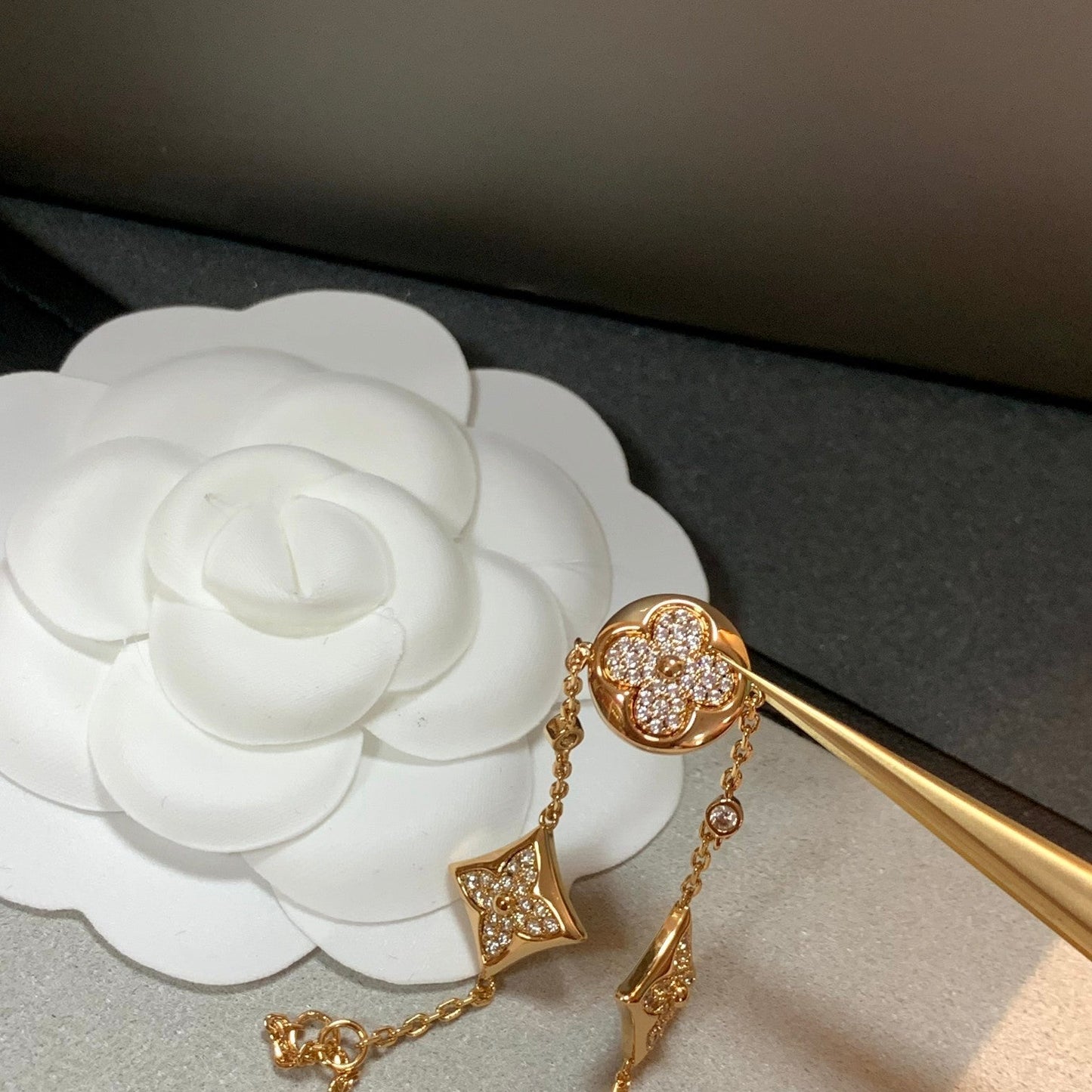 [Perla Lux]STAR AND SUN 4 MOTIFS GOLD DIAMONDS BRACELET