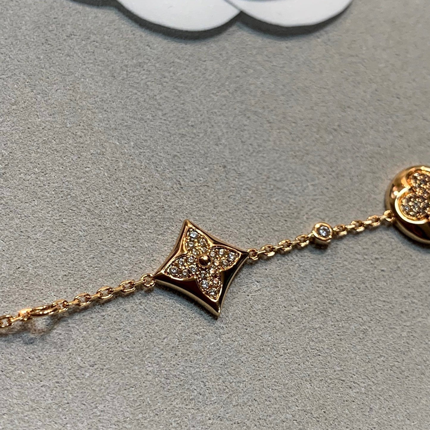 [Perla Lux]STAR AND SUN 4 MOTIFS GOLD DIAMONDS BRACELET
