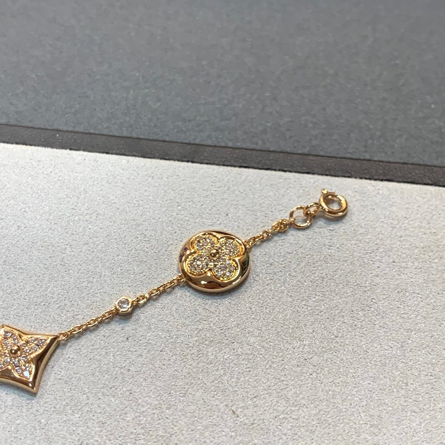 [Perla Lux]STAR AND SUN 4 MOTIFS GOLD DIAMONDS BRACELET