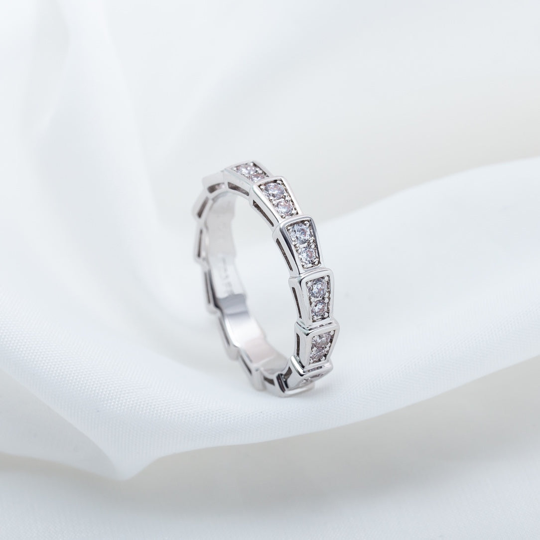 [Perla Lux]SERPENTI RING SILVER DIAMOND PAVED 3MM