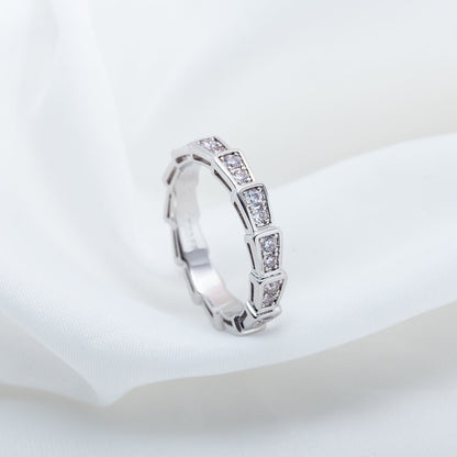[Perla Lux]SERPENTI RING SILVER DIAMOND PAVED 3MM