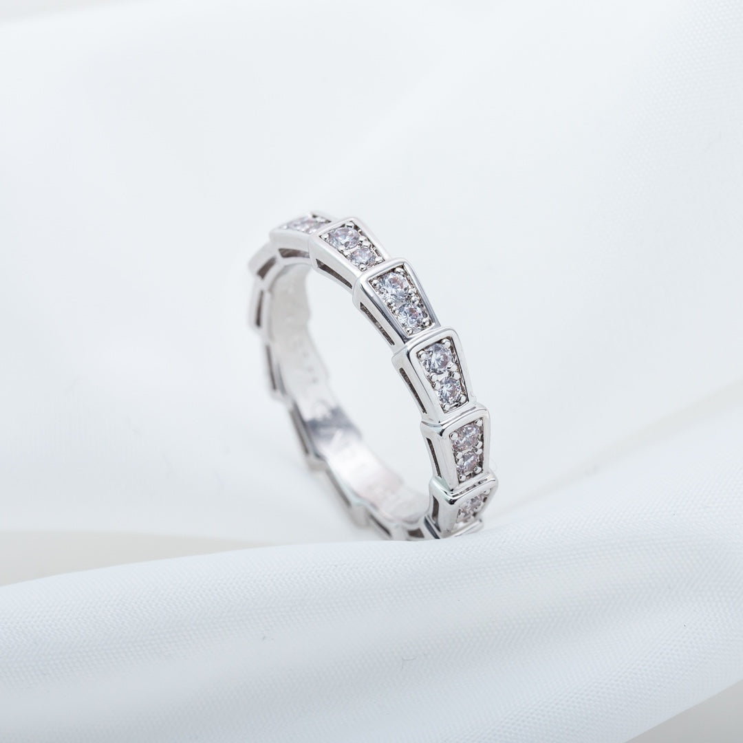 [Perla Lux]SERPENTI RING SILVER DIAMOND PAVED 3MM