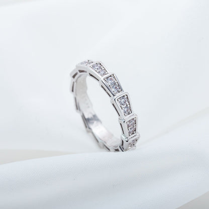 [Perla Lux]SERPENTI RING SILVER DIAMOND PAVED 3MM