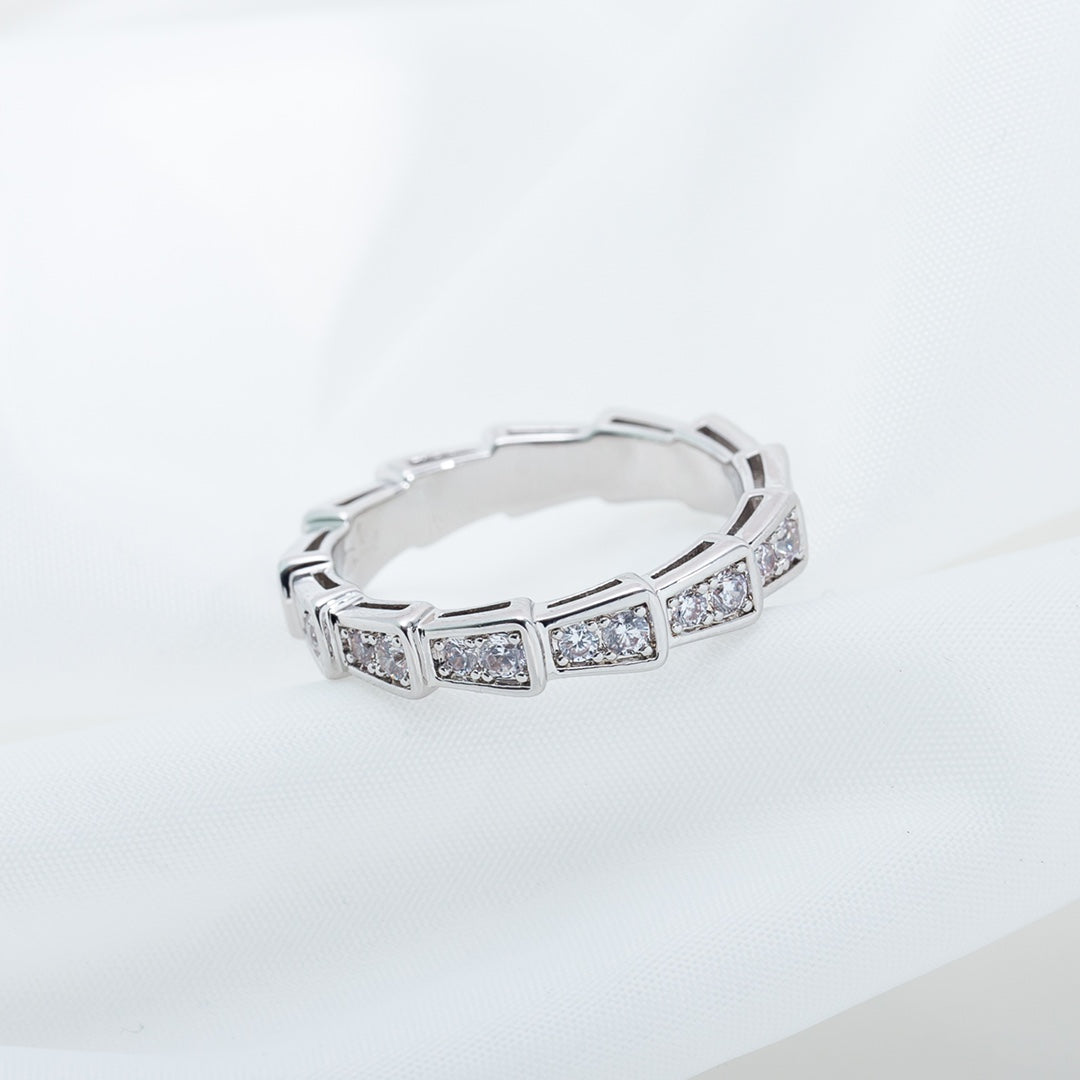 [Perla Lux]SERPENTI RING SILVER DIAMOND PAVED 3MM
