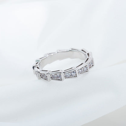 [Perla Lux]SERPENTI RING SILVER DIAMOND PAVED 3MM