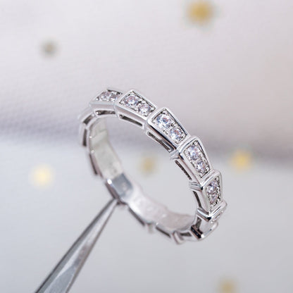 [Perla Lux]SERPENTI RING SILVER DIAMOND PAVED 3MM