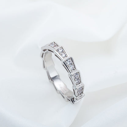 [Perla Lux]SERPENTI RING SILVER DIAMOND PAVED 3MM