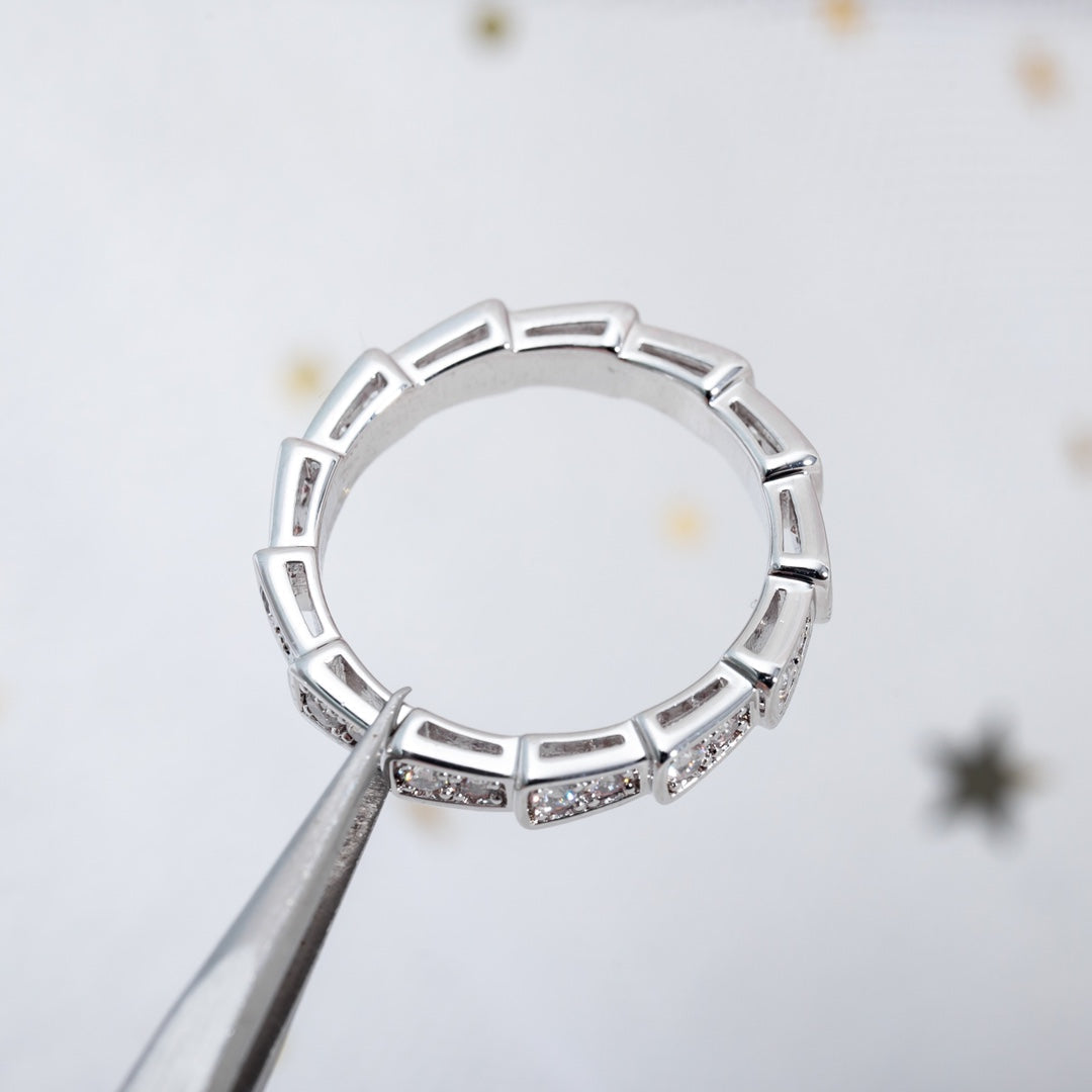 [Perla Lux]SERPENTI RING SILVER DIAMOND PAVED 3MM
