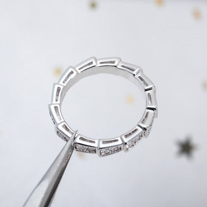 [Perla Lux]SERPENTI RING SILVER DIAMOND PAVED 3MM