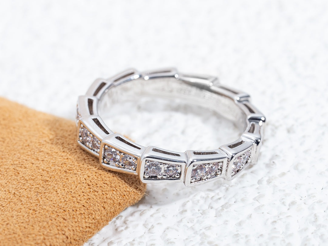 [Perla Lux]SERPENTI RING SILVER DIAMOND PAVED 3MM