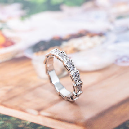 [Perla Lux]SERPENTI RING SILVER DIAMOND PAVED 3MM