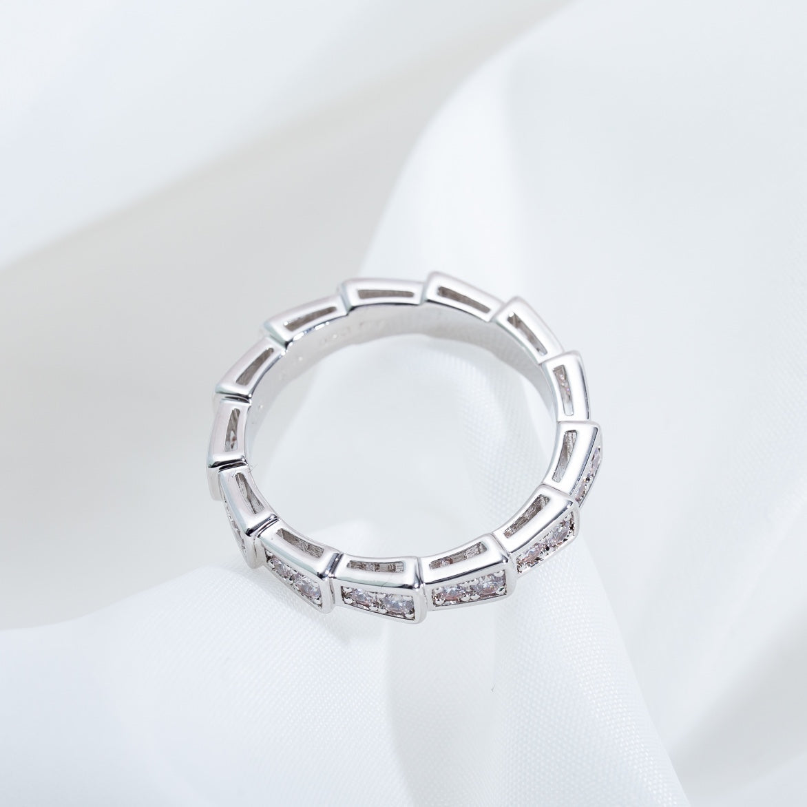 [Perla Lux]SERPENTI RING SILVER DIAMOND PAVED 3MM