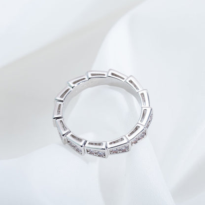 [Perla Lux]SERPENTI RING SILVER DIAMOND PAVED 3MM
