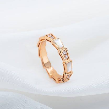 [Perla Lux]SERPENTI RING PINK GOLD DIAMOND MOP 3MM
