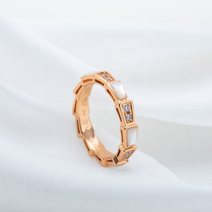 [Perla Lux]SERPENTI RING PINK GOLD DIAMOND MOP 3MM