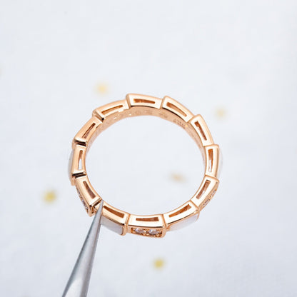 [Perla Lux]SERPENTI RING PINK GOLD DIAMOND MOP 3MM