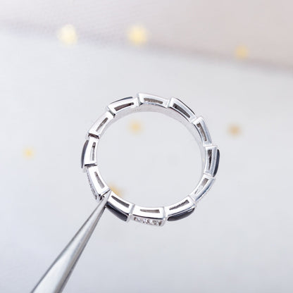 [Perla Lux]SERPENTI RING SILVER  DIAMOND BLACK MOP 3MM