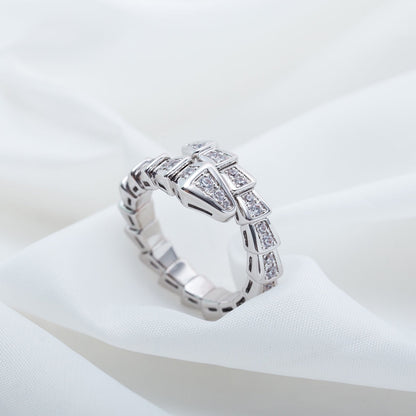[Perla Lux]SERPENTI RING SILVER DIAMOND PAVED 4MM