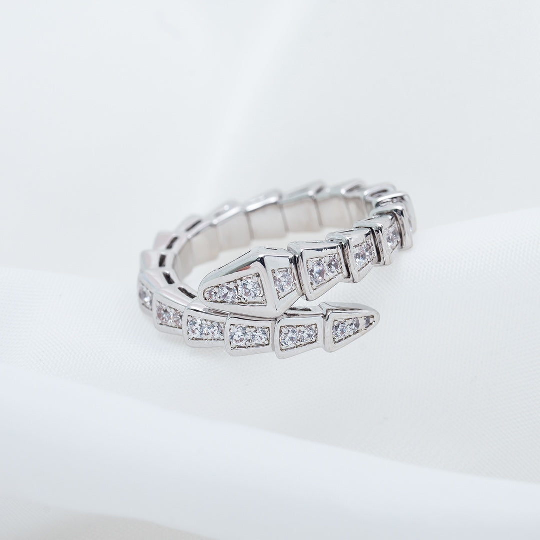 [Perla Lux]SERPENTI RING SILVER DIAMOND PAVED 4MM