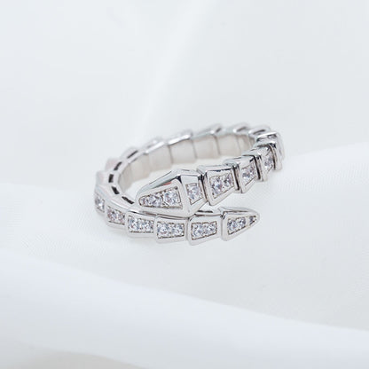 [Perla Lux]SERPENTI RING SILVER DIAMOND PAVED 4MM
