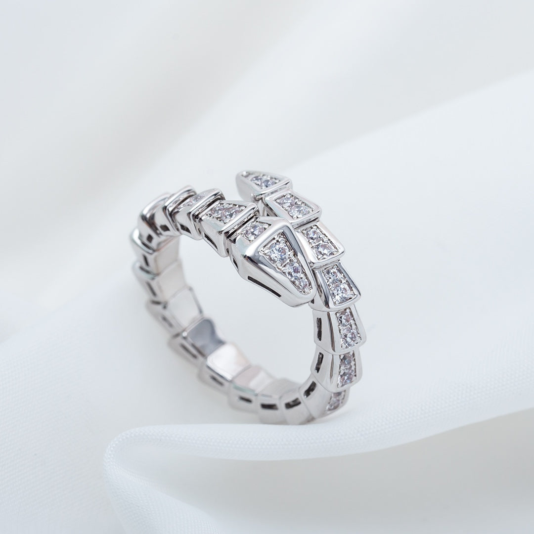 [Perla Lux]SERPENTI RING SILVER DIAMOND PAVED 4MM