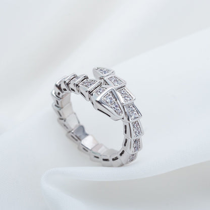 [Perla Lux]SERPENTI RING SILVER DIAMOND PAVED 4MM