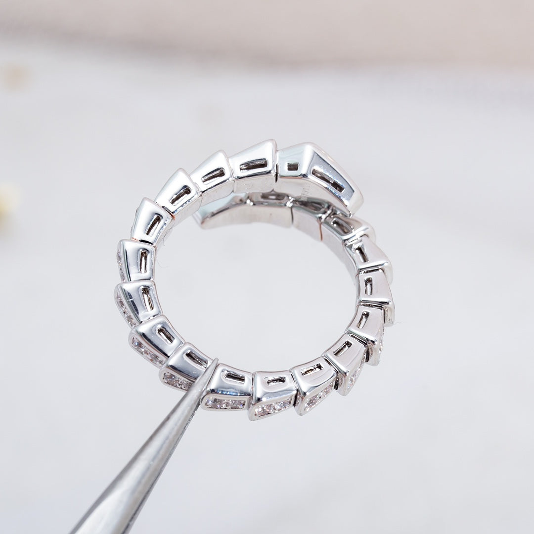 [Perla Lux]SERPENTI RING SILVER DIAMOND PAVED 4MM