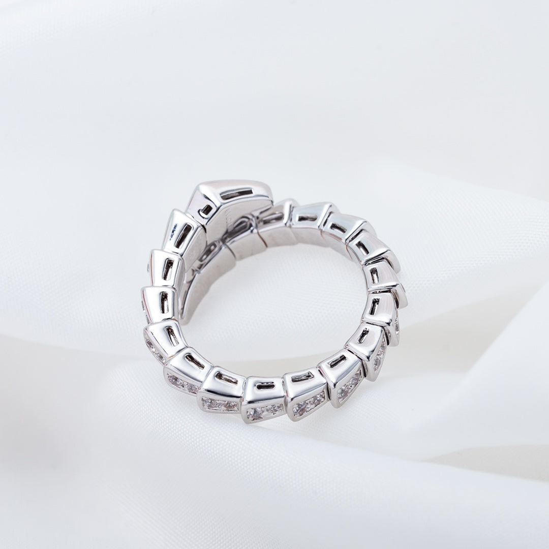 [Perla Lux]SERPENTI RING SILVER DIAMOND PAVED 4MM