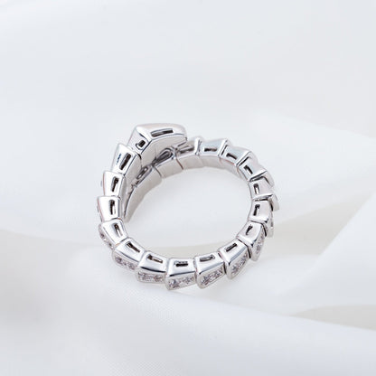 [Perla Lux]SERPENTI RING SILVER DIAMOND PAVED 4MM