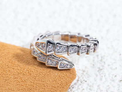 [Perla Lux]SERPENTI RING SILVER DIAMOND PAVED 4MM