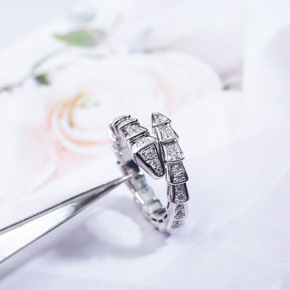 [Perla Lux]SERPENTI RING SILVER DIAMOND PAVED 4MM