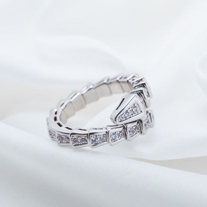 [Perla Lux]SERPENTI RING SILVER DIAMOND PAVED 4MM
