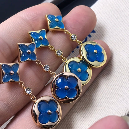 [Perla Lux]STAR AND SUN AGATE DIAMOND EARRINGS