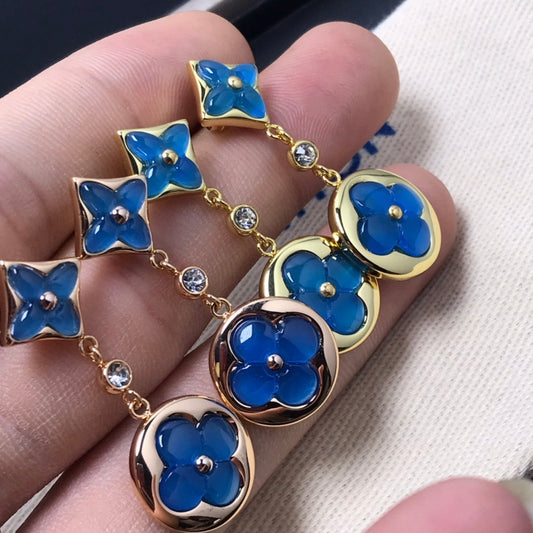 [Perla Lux]STAR AND SUN AGATE DIAMOND EARRINGS