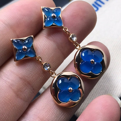 [Perla Lux]STAR AND SUN AGATE DIAMOND EARRINGS