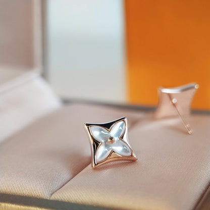 [Perla Lux]STAR MOP PINK GOLD EARRINGS