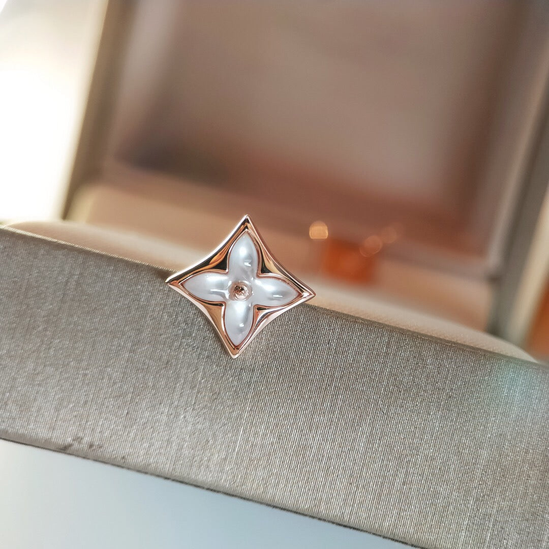 [Perla Lux]STAR MOP PINK GOLD EARRINGS