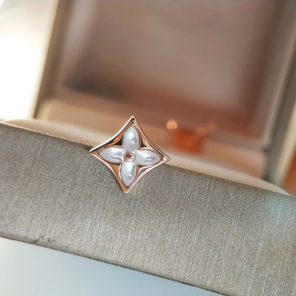[Perla Lux]STAR MOP PINK GOLD EARRINGS