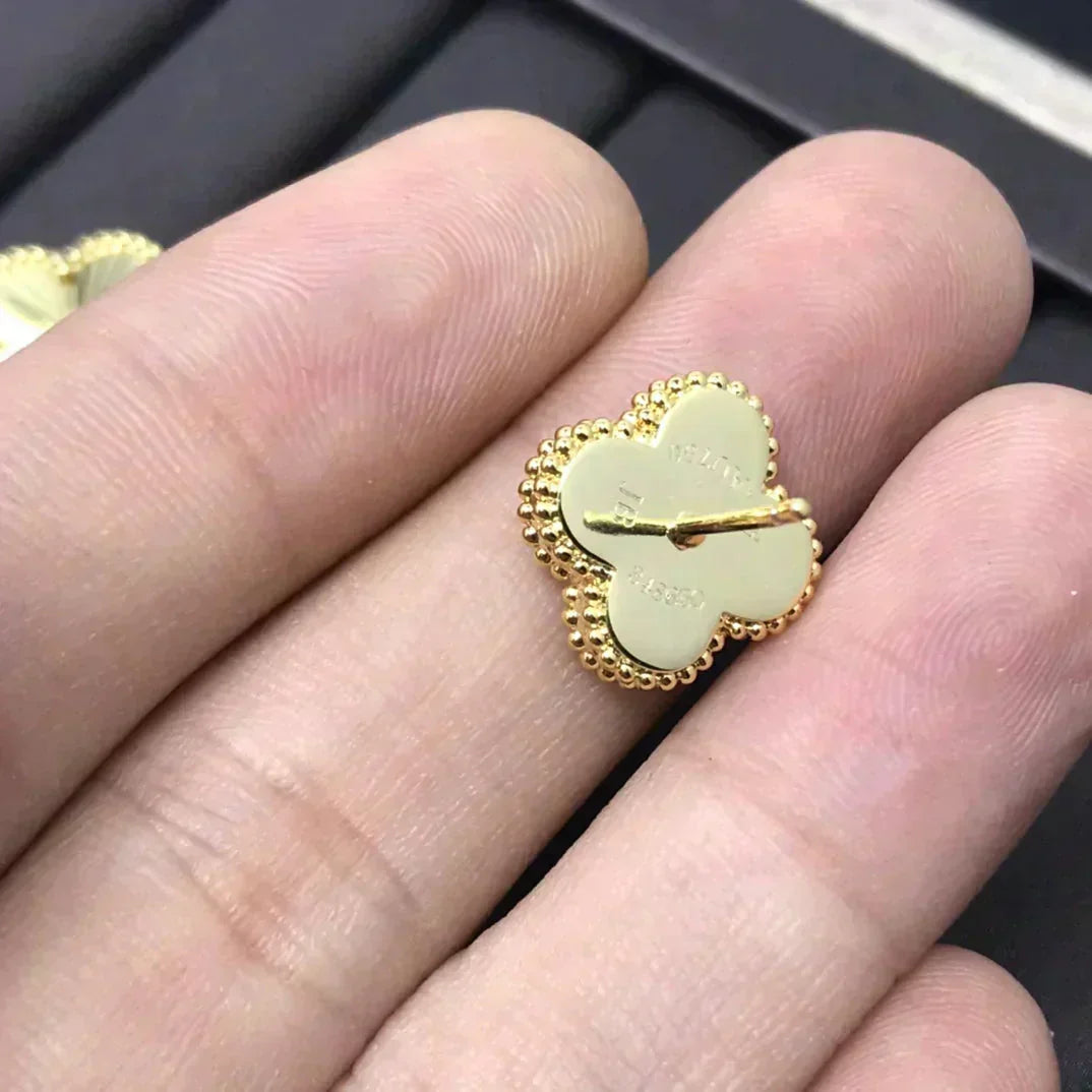 [Perla Lux]CLOVER MINI 9.5MM LASER EARRINGS