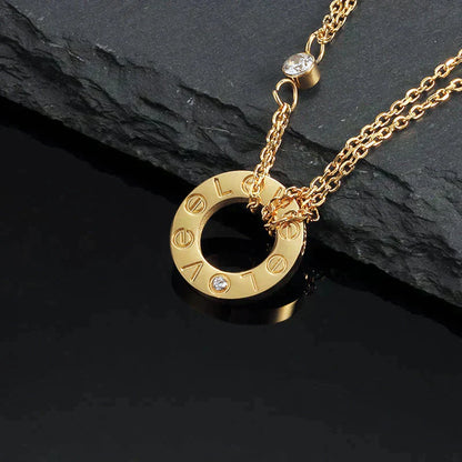 [Perla Lux]LOVE NECKLACE 16MM 2 DIAMONDS