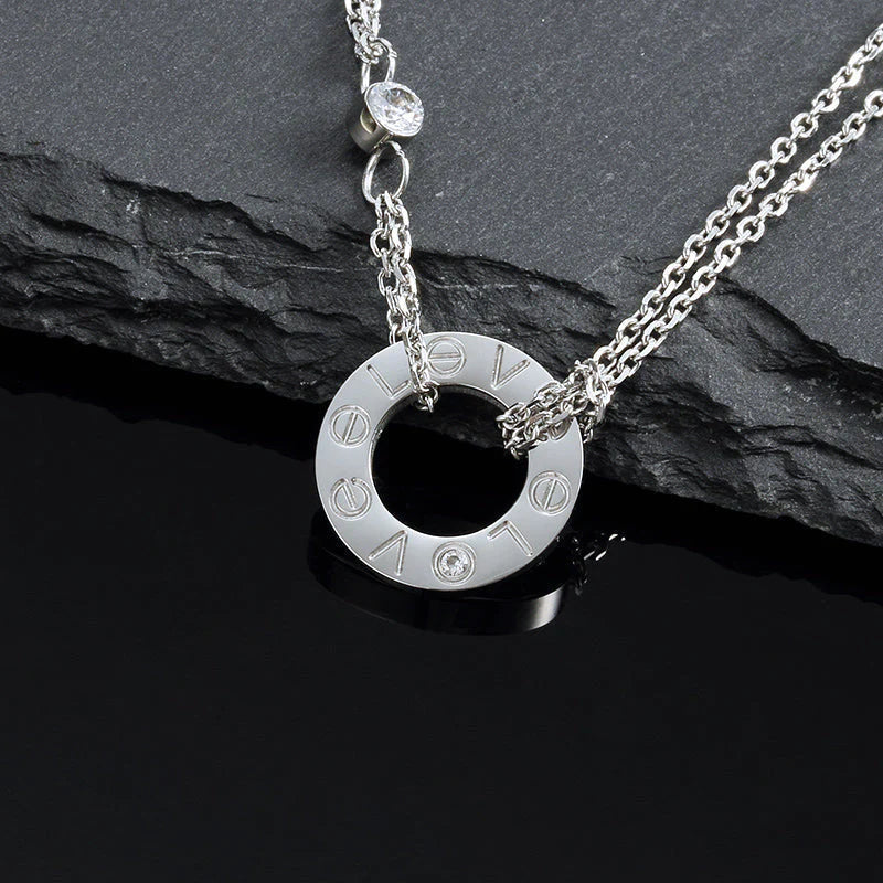 [Perla Lux]LOVE NECKLACE 16MM 2 DIAMONDS